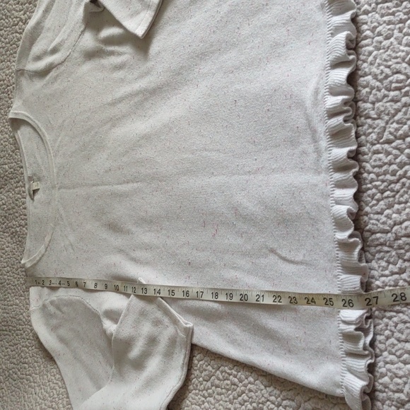 Talbot's Factory XL Speckled Knit Ruffle Hem Top - Picture 4 of 13